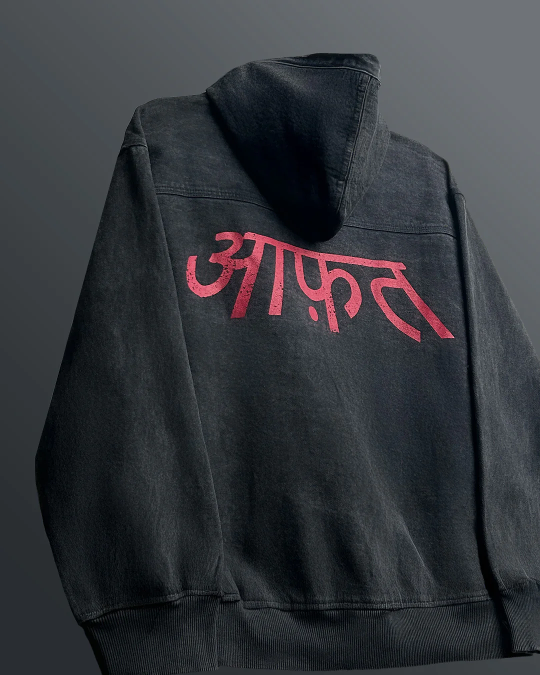 Aafat Black Denim Zipper Hoodie - Image 5