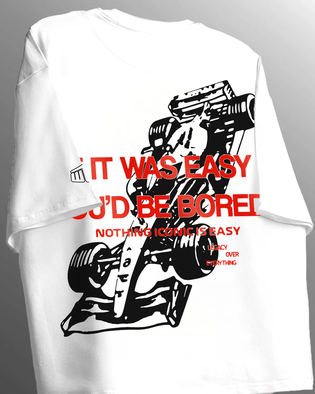 Ain't Easy Heavyweight White T-shirt - Image 3