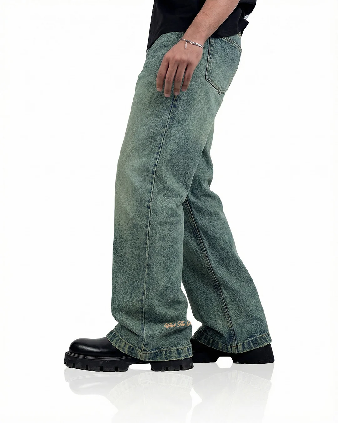 Antique Blue Wide Flared Jeans - Image 3