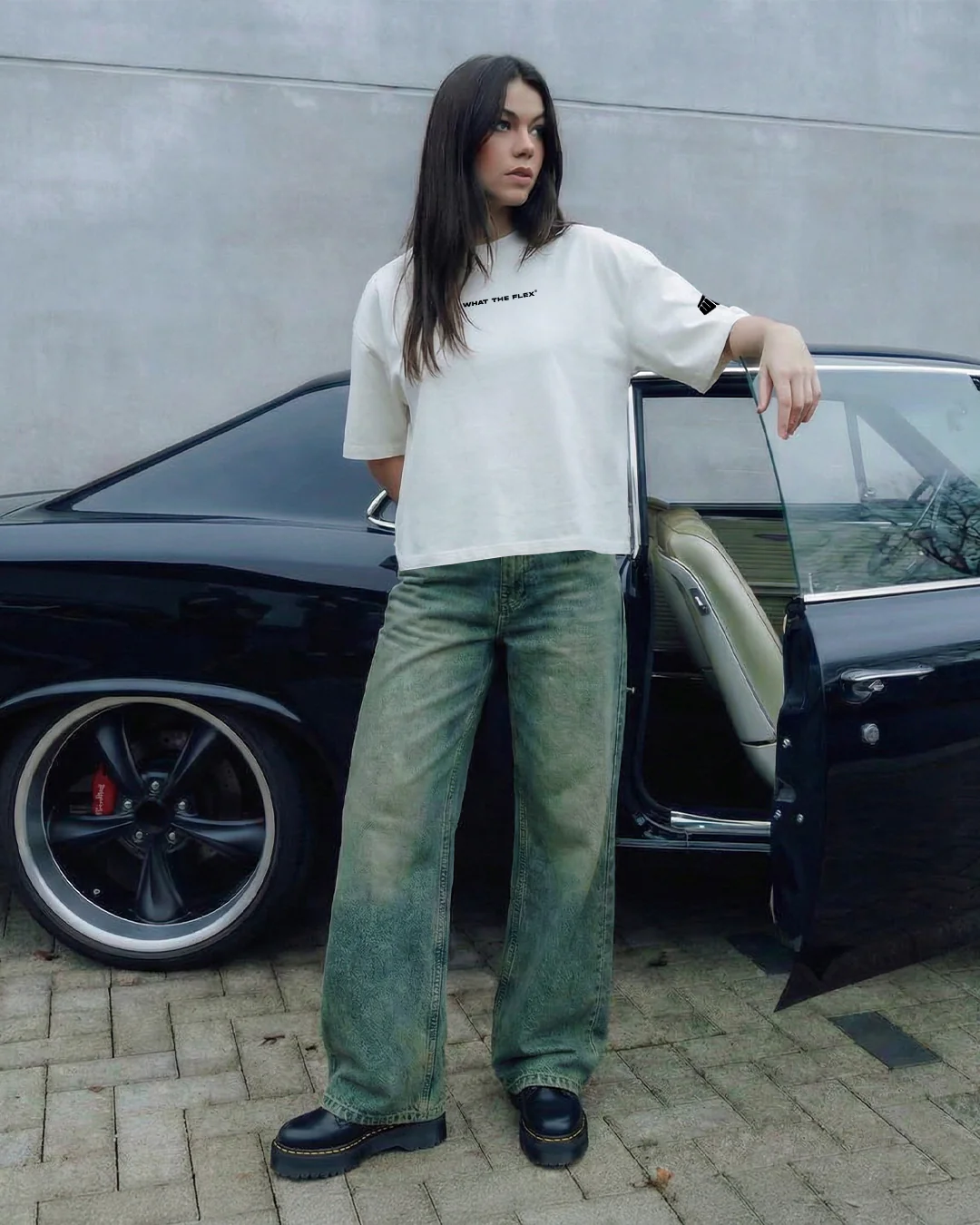 Antique Blue Wide Flared Jeans - Image 4