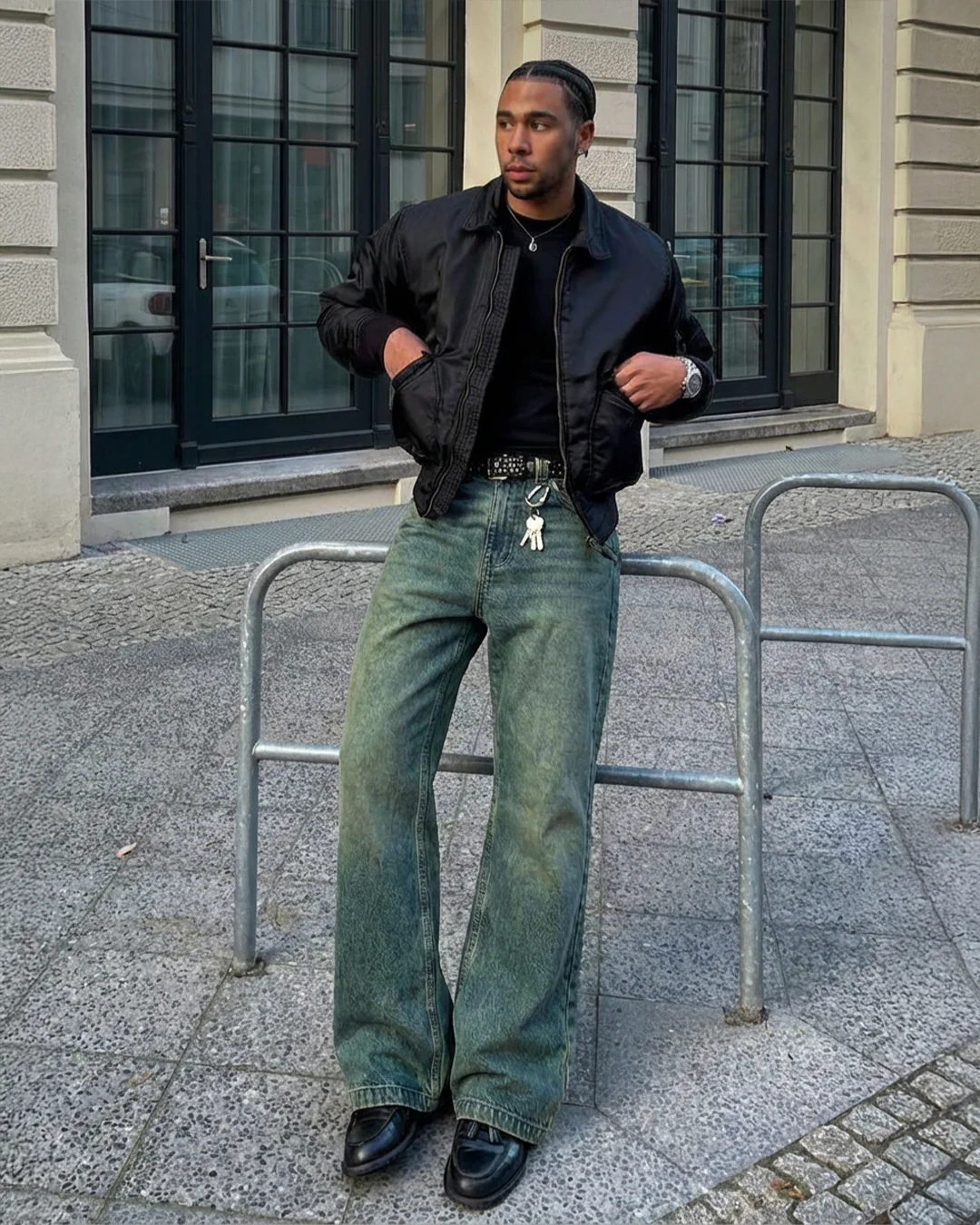 Antique Blue Wide Flared Jeans - Image 5