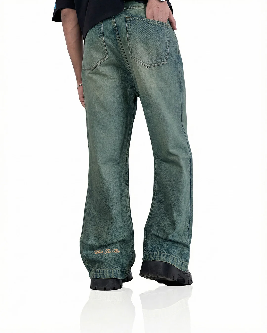Antique Blue Wide Flared Jeans - Image 6