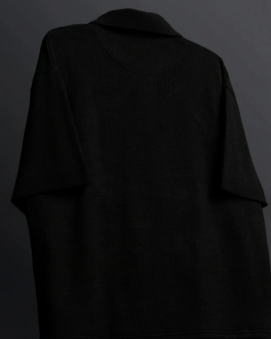 Ash Black Polo T-Shirt with Zip - Image 4