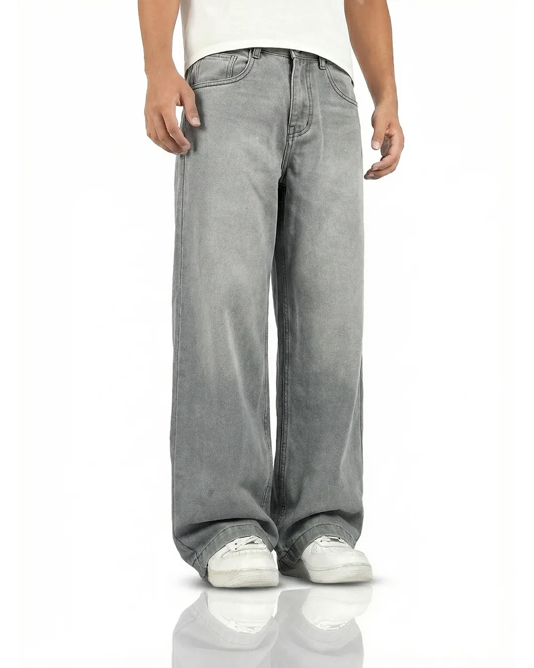 Ash Grey Baggy Jeans - Image 4
