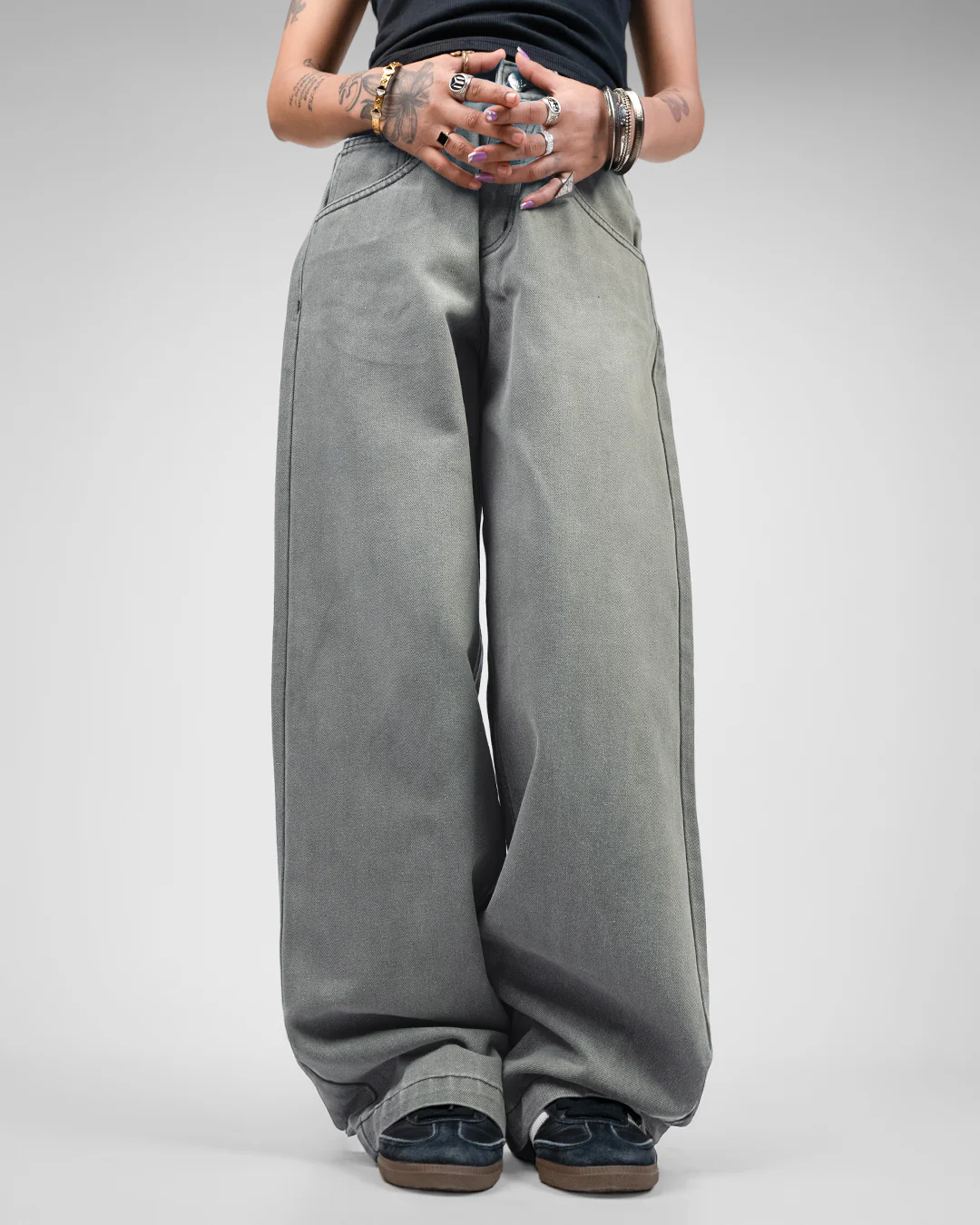 Ash Grey Baggy Jeans - Image 8
