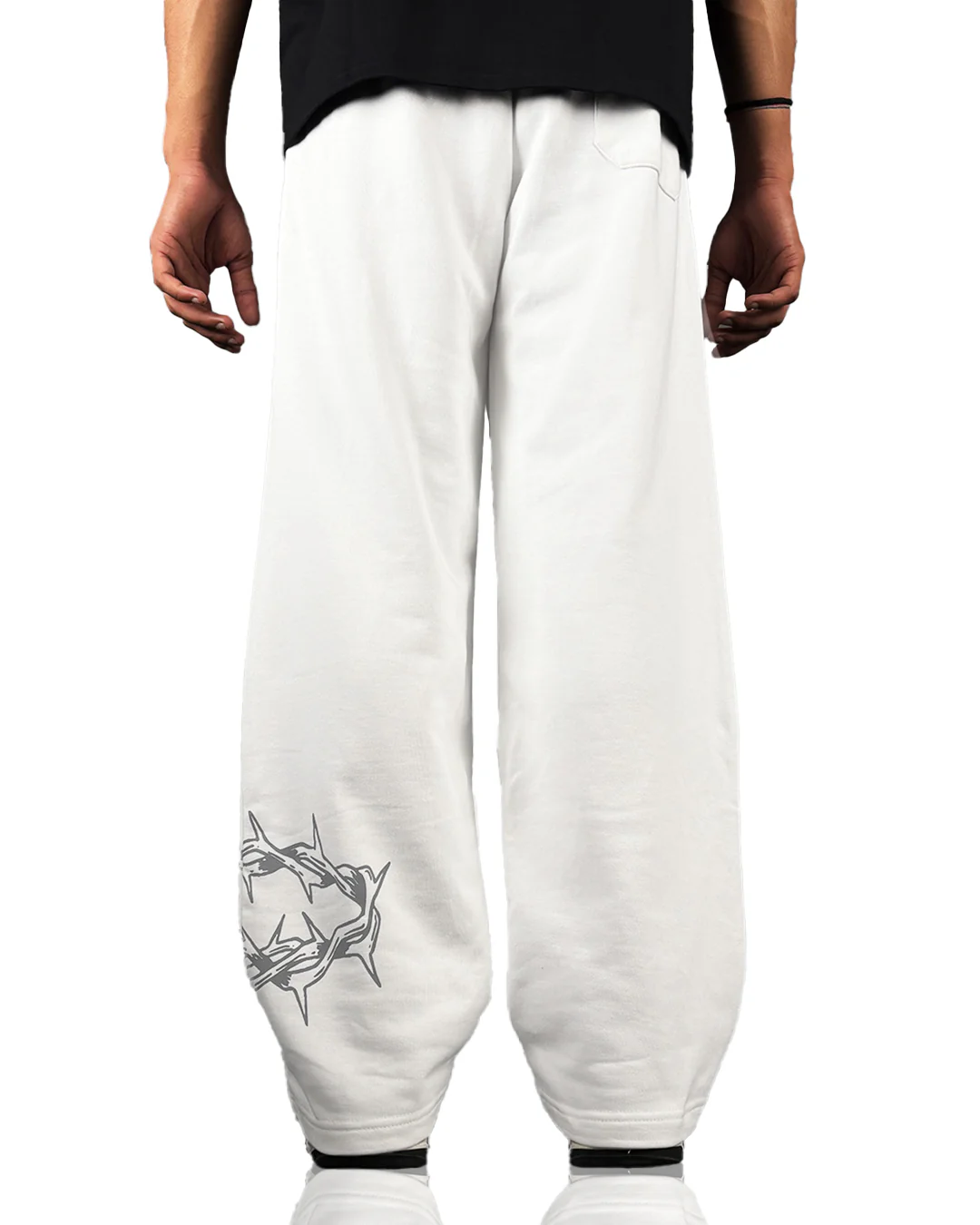 Barbed White Essential Cotton Pants - Image 2