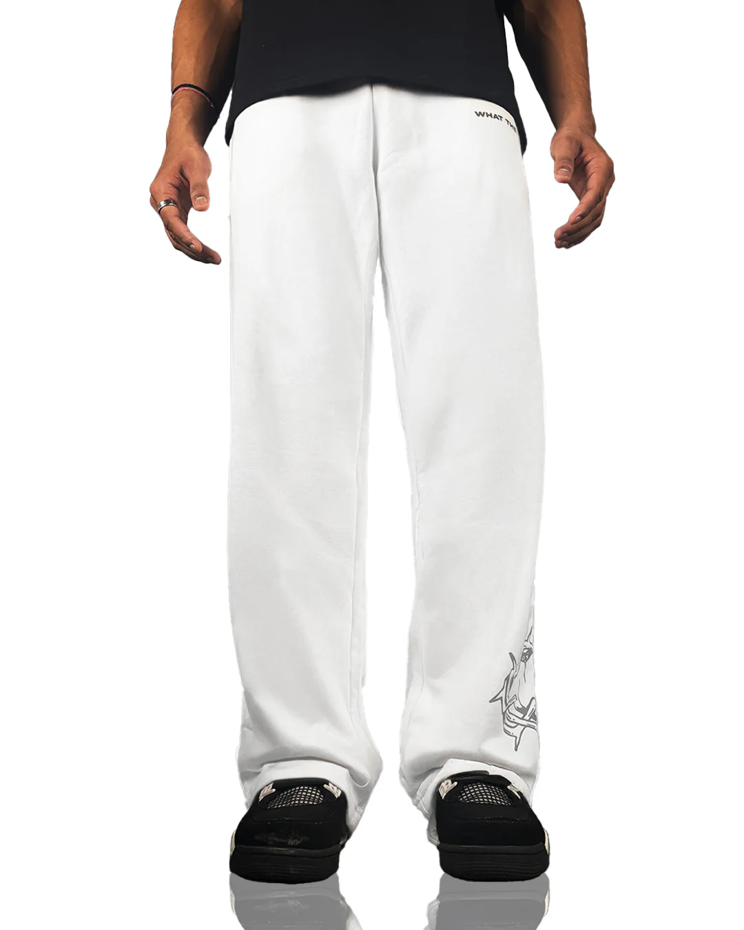 Barbed White Essential Cotton Pants - Image 3
