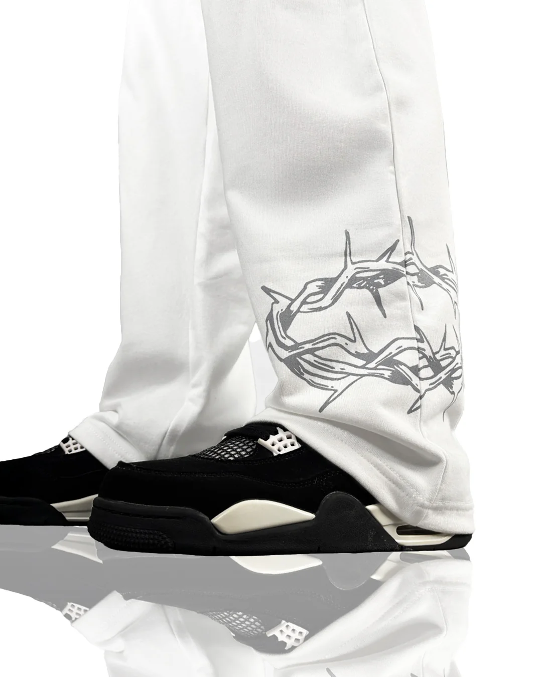 Barbed White Essential Cotton Pants - Image 4