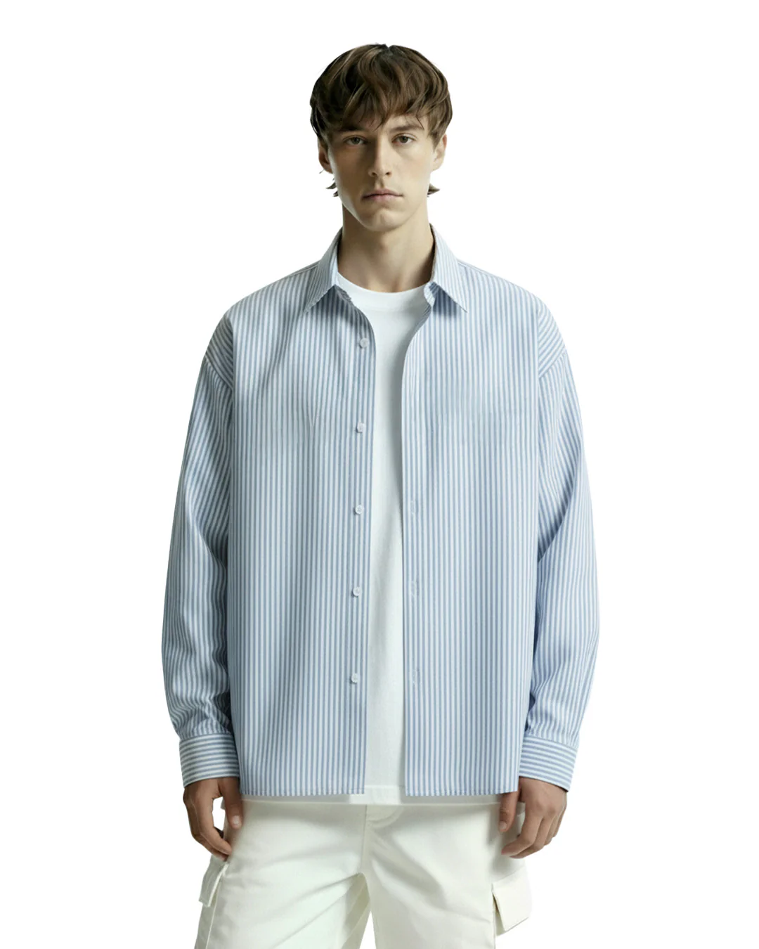 Basic Blue Striped Shirt - Image 3