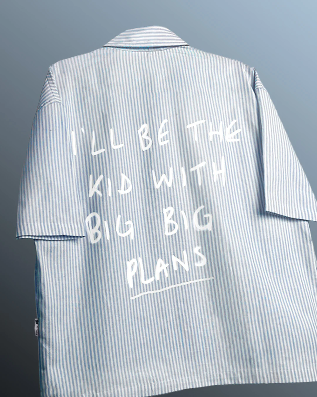 Big Plans Blue and White Half Sleeves Striped Shirt - Image 4