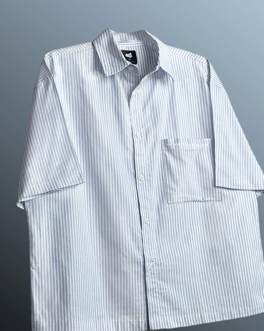 Big Plans Blue and White Half Sleeves Striped Shirt - Image 7