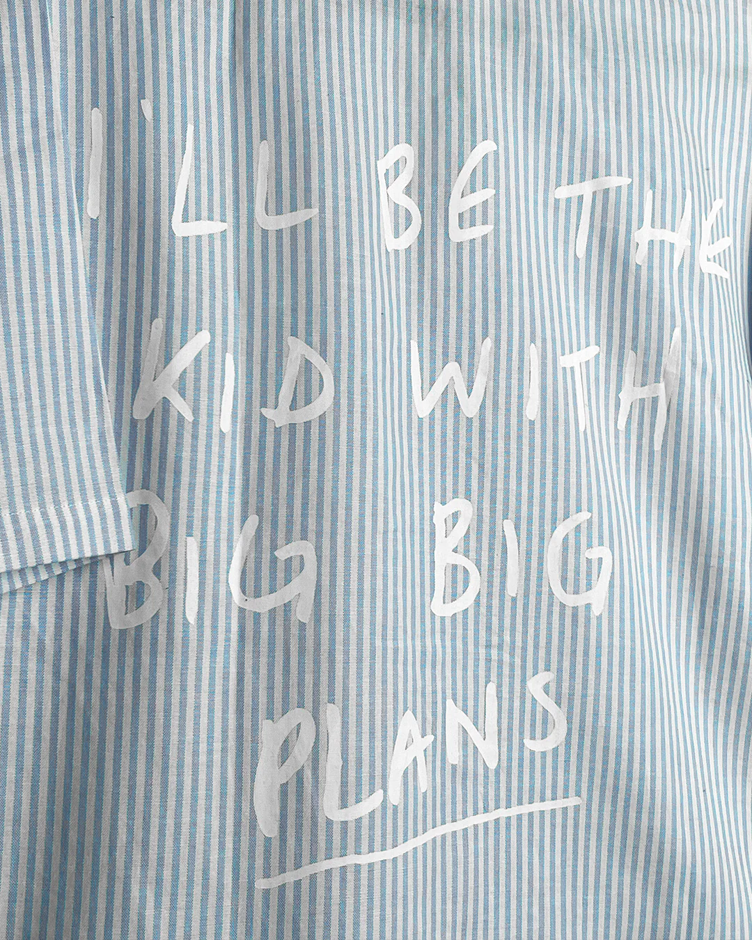 Big Plans Blue and White Half Sleeves Striped Shirt - Image 8
