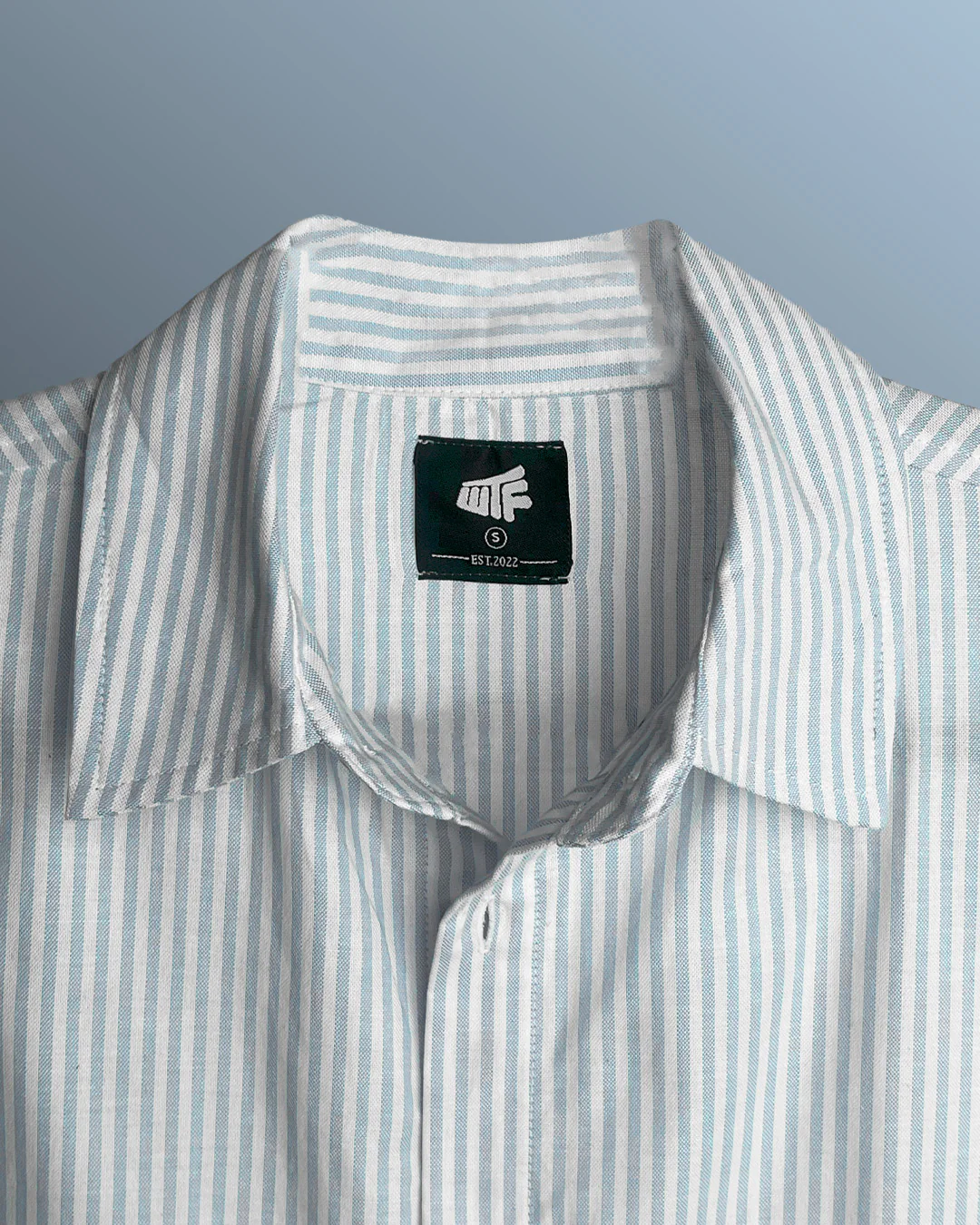 Big Plans Blue and White Half Sleeves Striped Shirt - Image 9