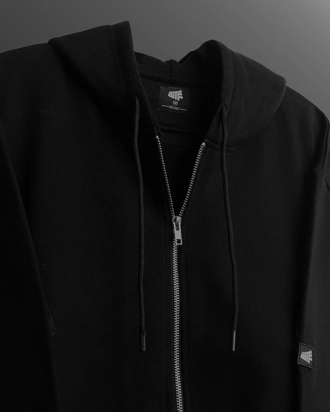 Black Blank Zipper Hoodie - Image 6
