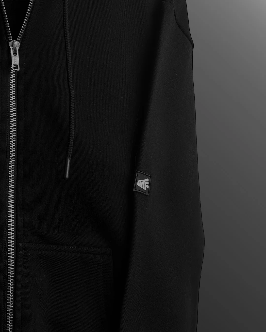 Black Blank Zipper Hoodie - Image 8