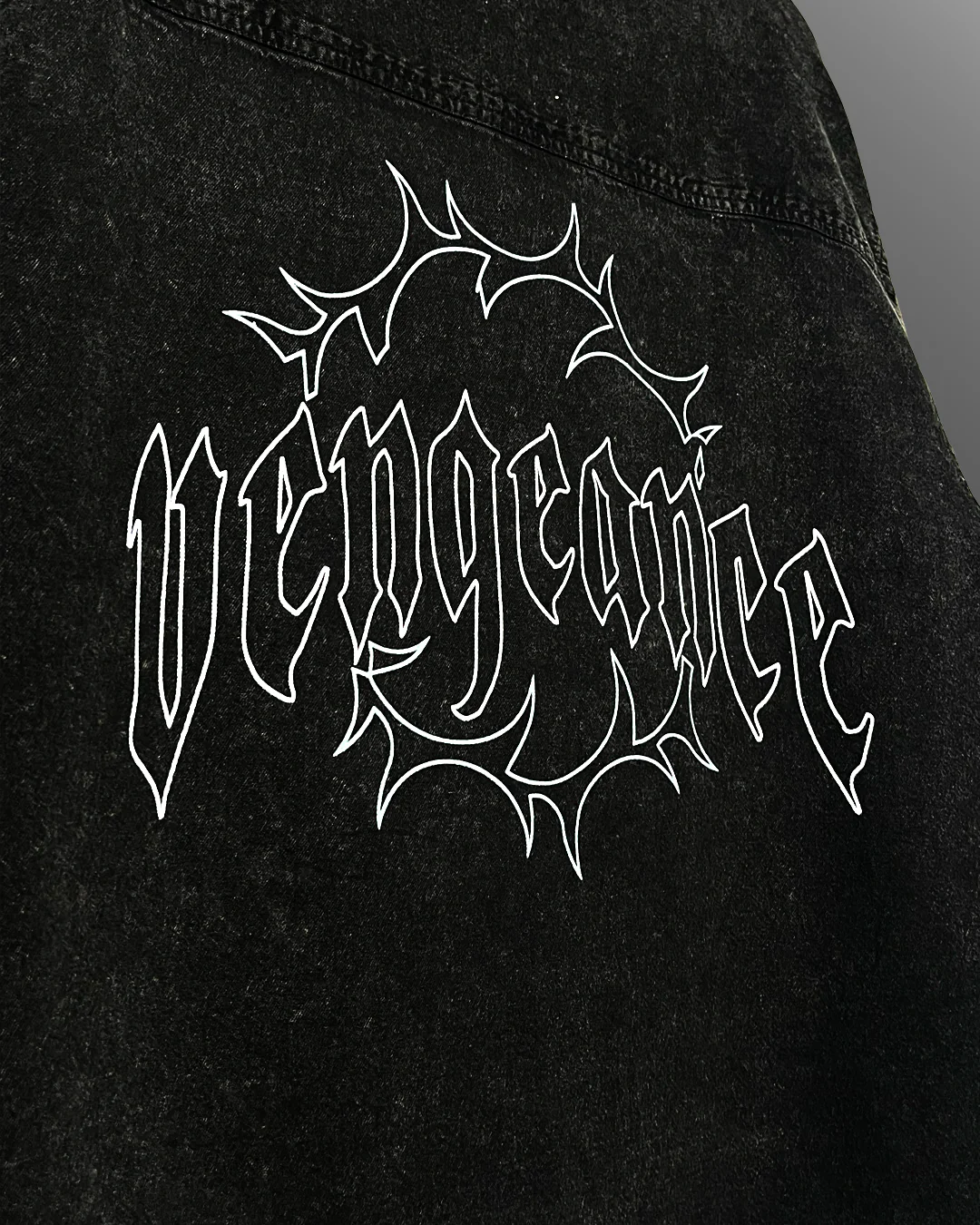 Vengeance Black Half Sleeve Denim Shirt - Image 7