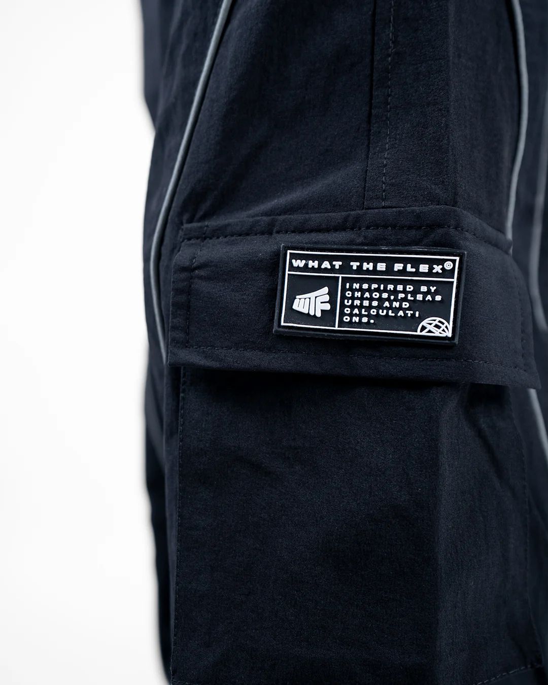 Black Edgy Parachute Pants - Image 5
