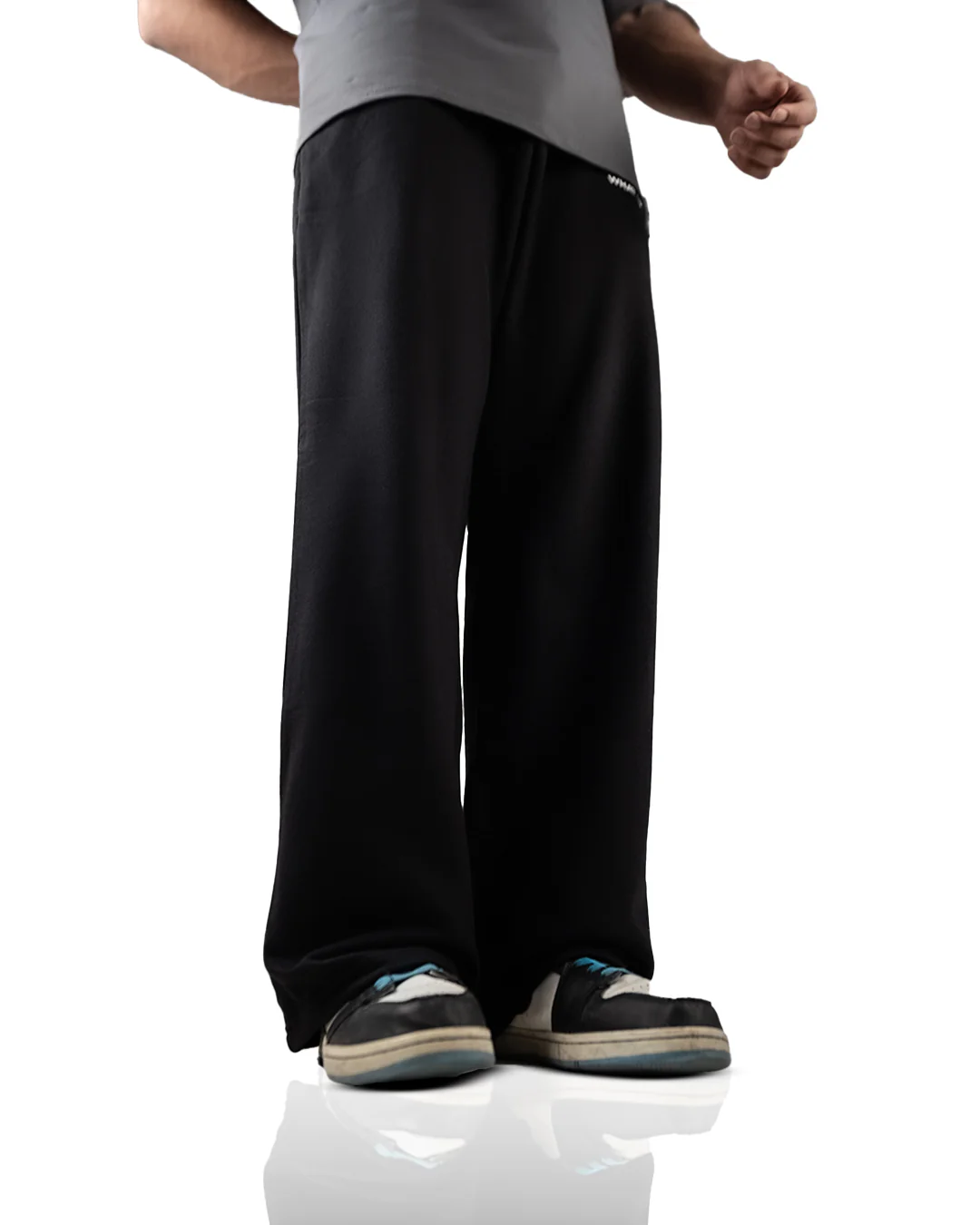Black Essential Cotton Pants - Image 3