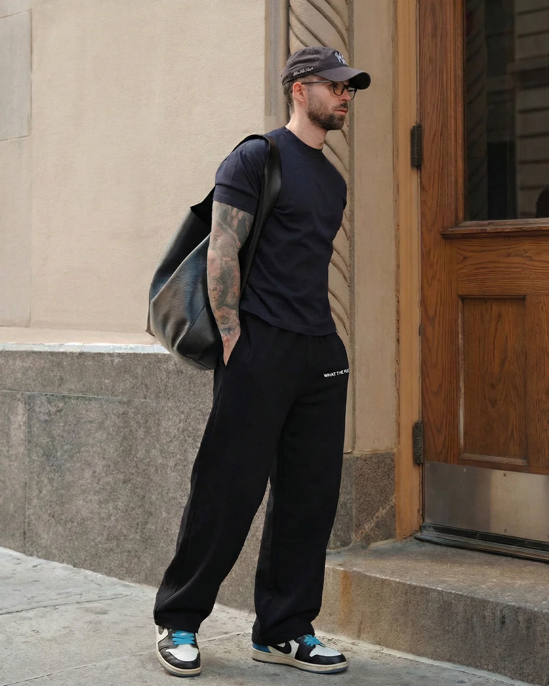 Black Essential Cotton Pants - Image 4