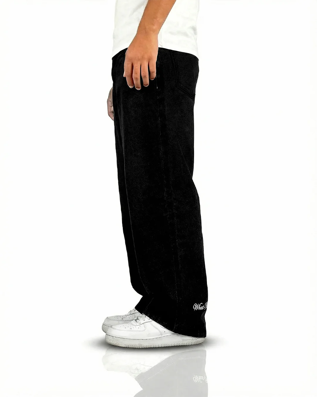 Inked Black Baggy Jeans - Image 3