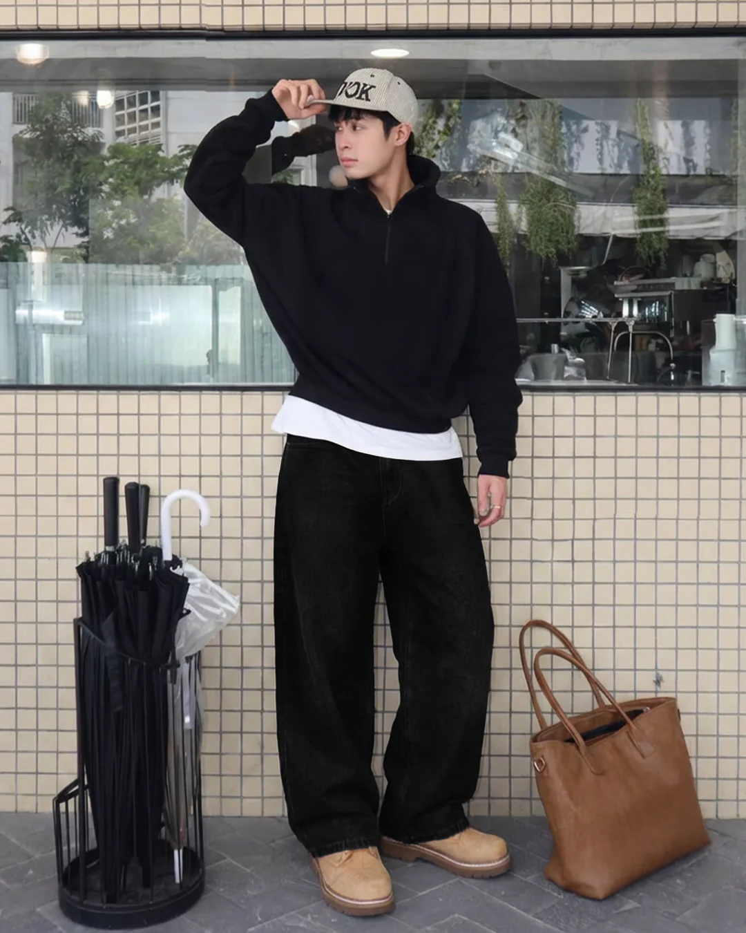 Inked Black Baggy Jeans - Image 5