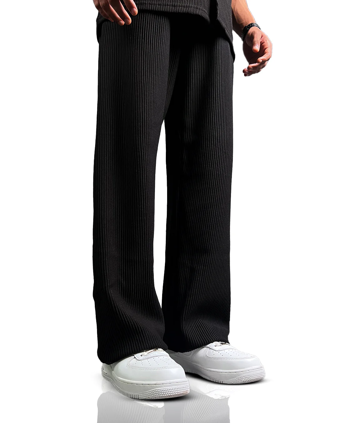 Black Ribbed Pants - Image 3