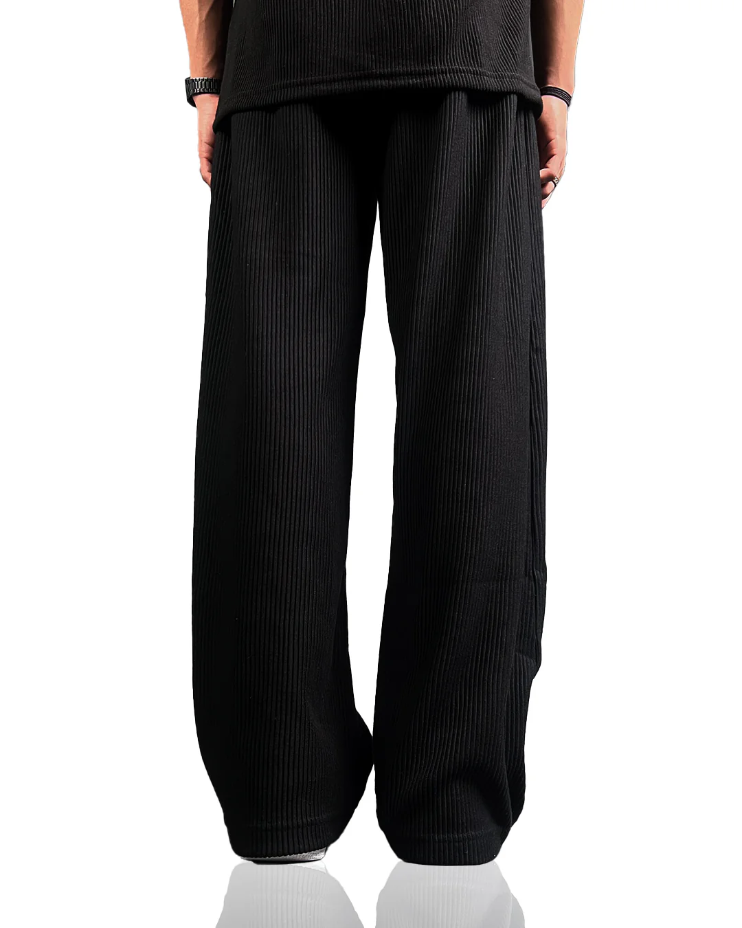 Black Ribbed Pants - Image 4