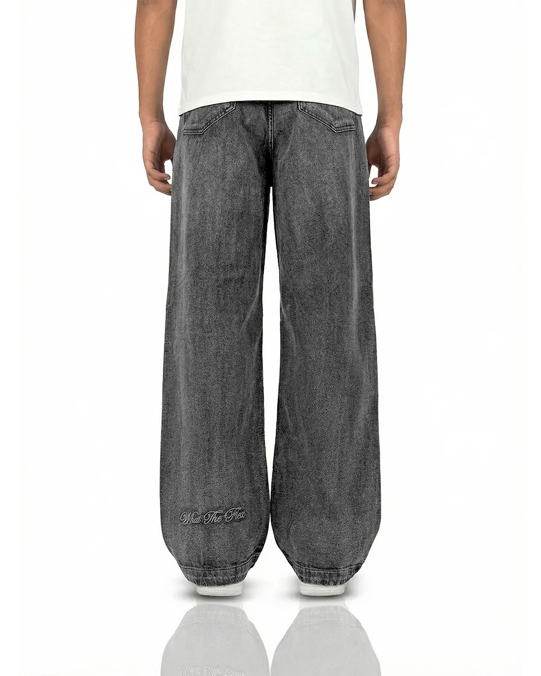 Black Rugged Baggy Jeans - Image 3