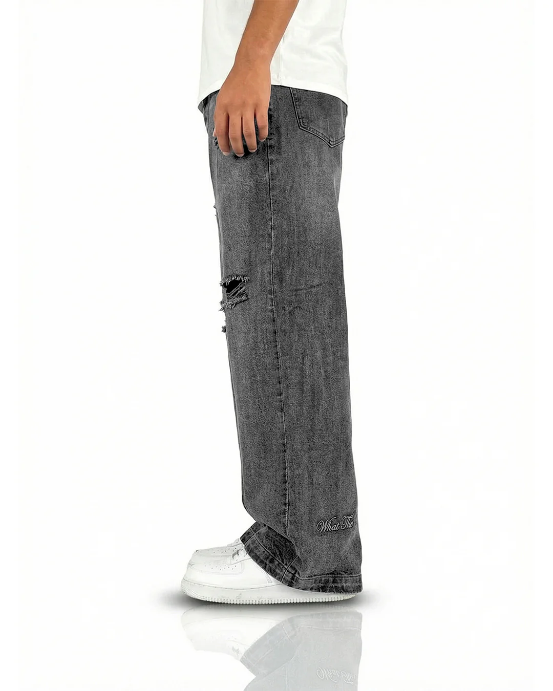 Black Rugged Baggy Jeans - Image 7