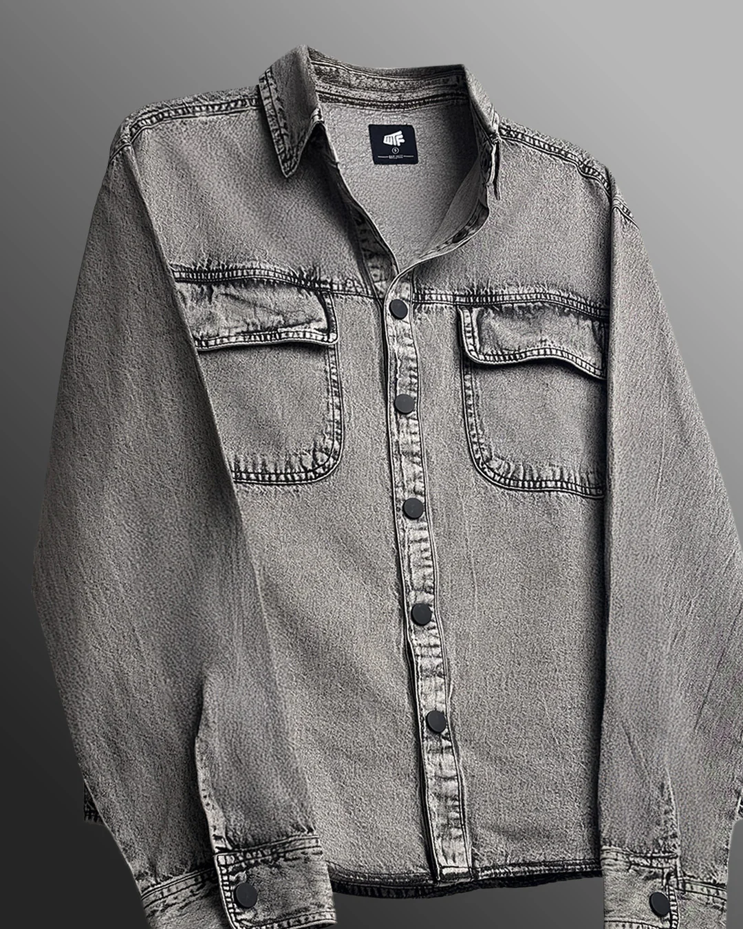 Blank Space Grey Denim Shirt - Image 4