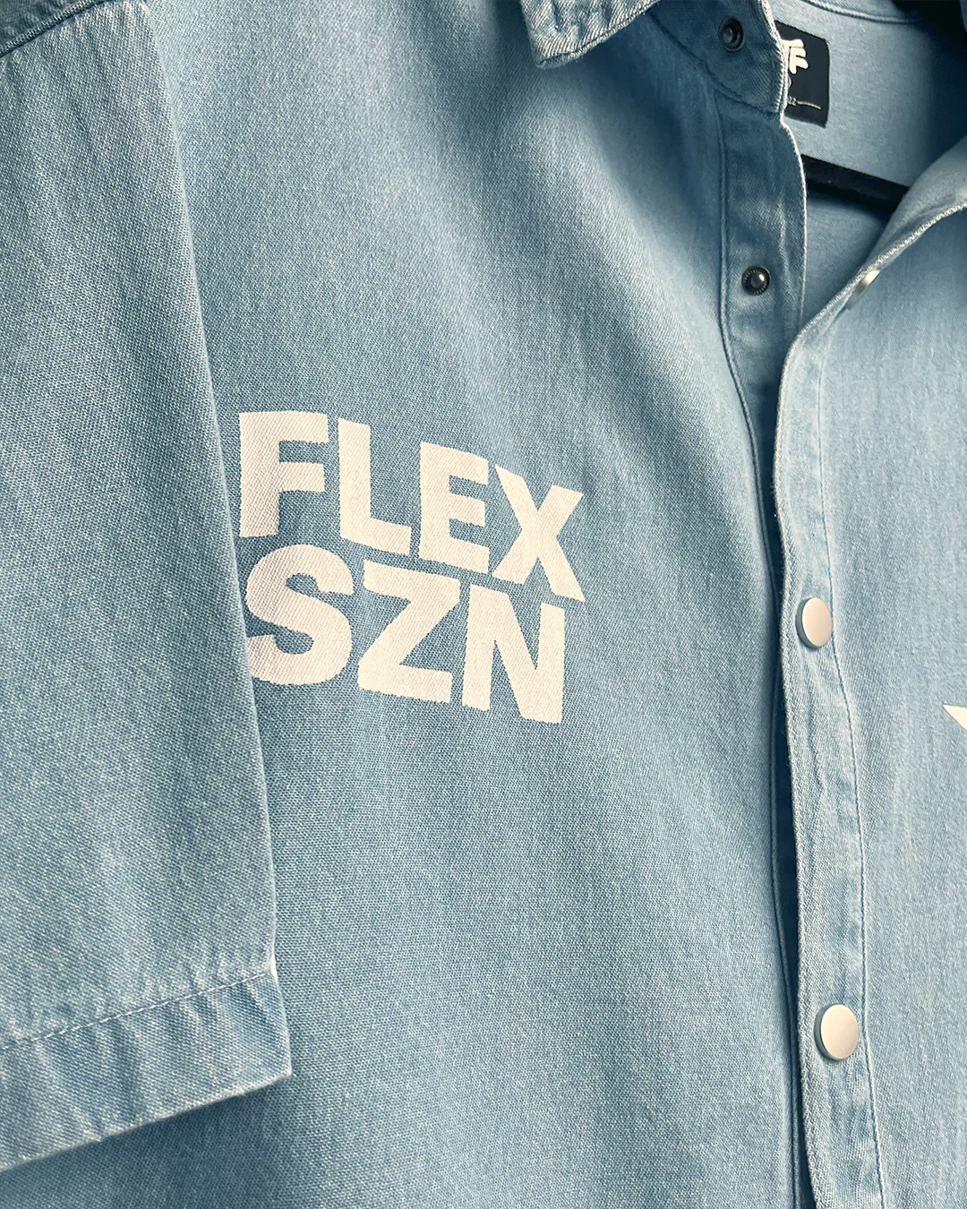 Flex Szn Blue Half Sleeve Denim Shirt - Image 10