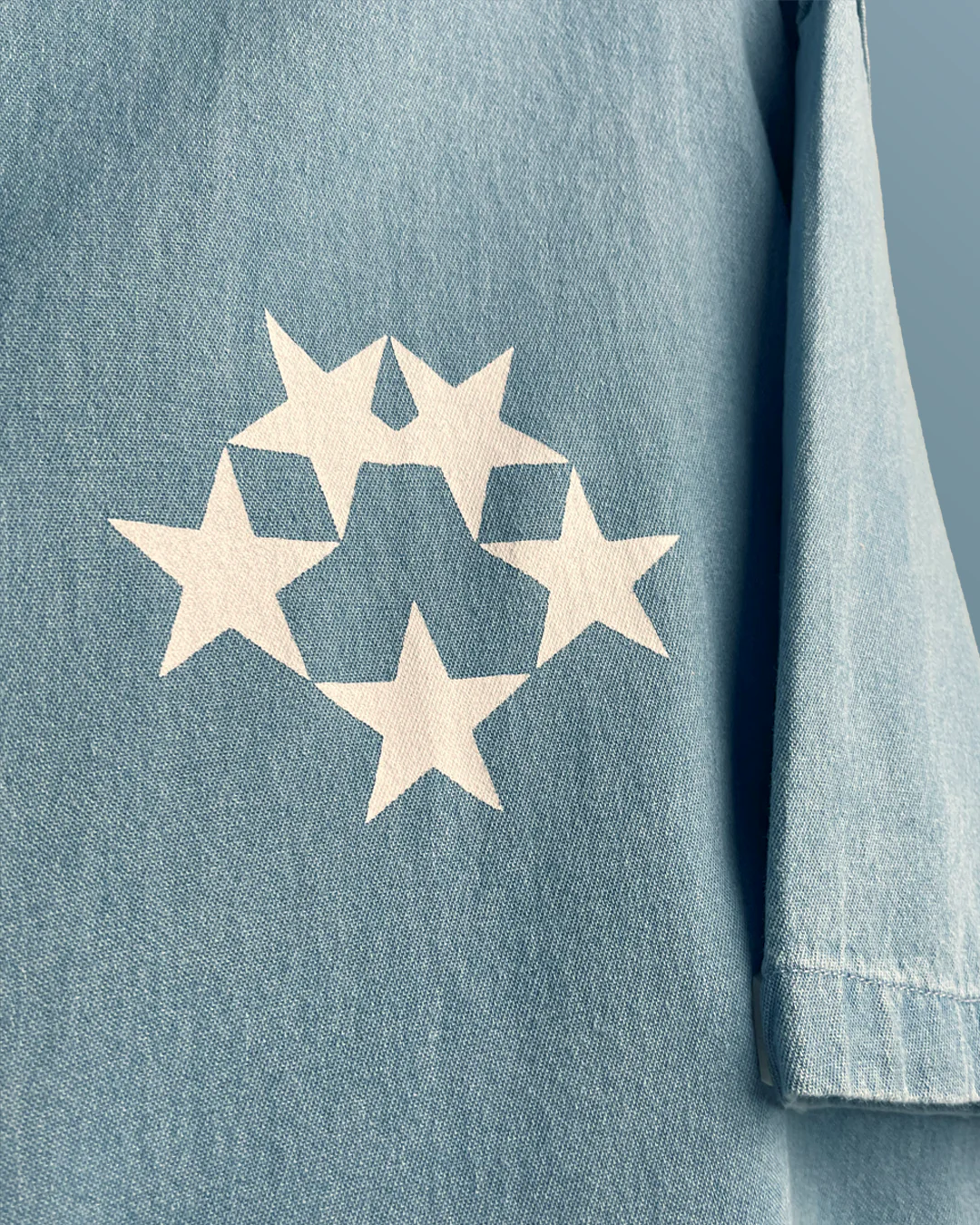 Flex Szn Blue Half Sleeve Denim Shirt - Image 11