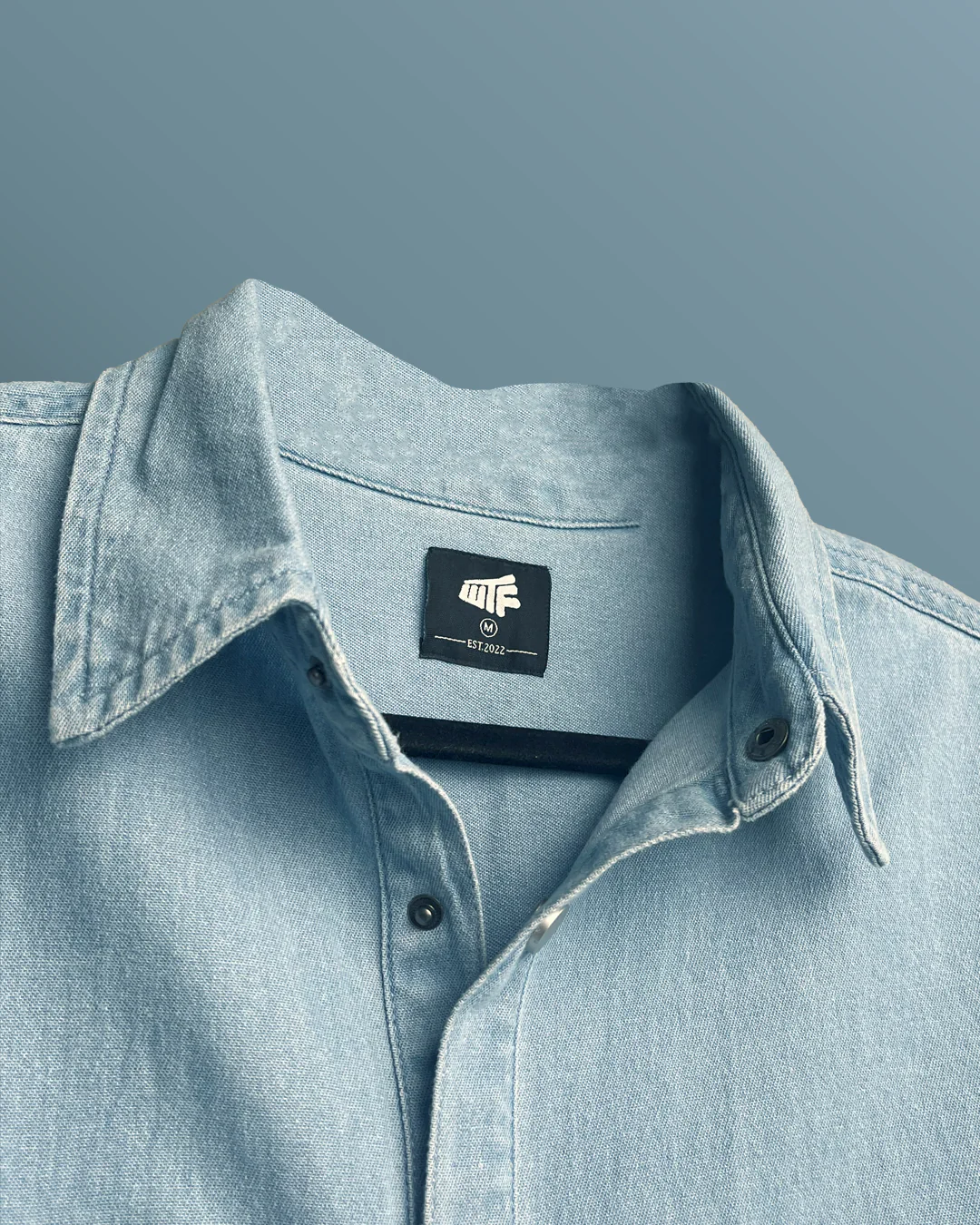 Flex Szn Blue Half Sleeve Denim Shirt - Image 8