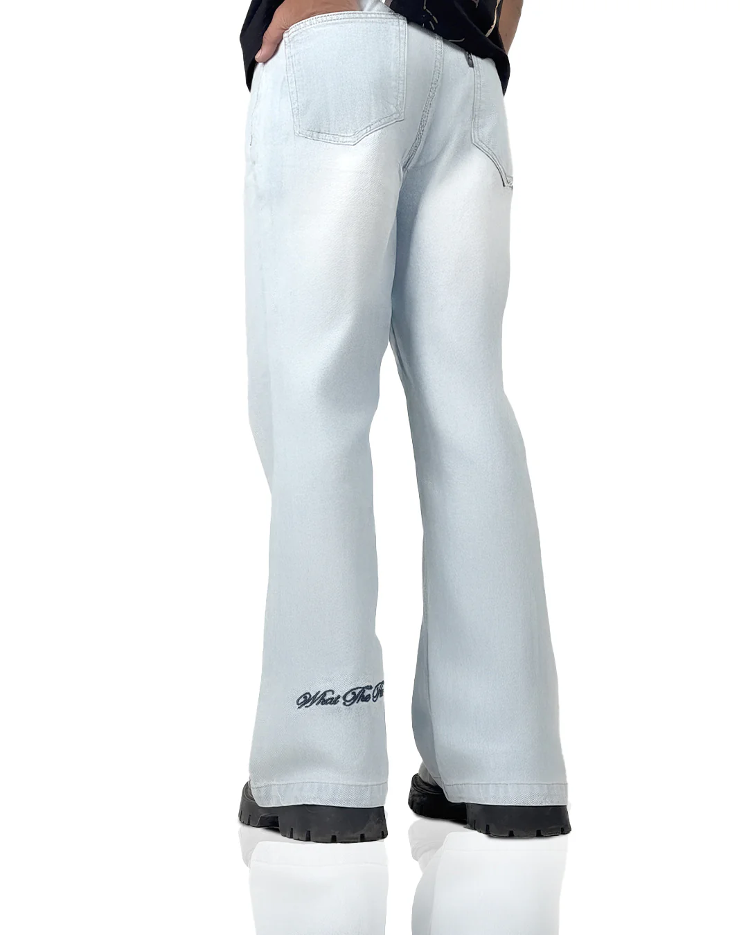 Blue Wide Flared Jeans - Image 3