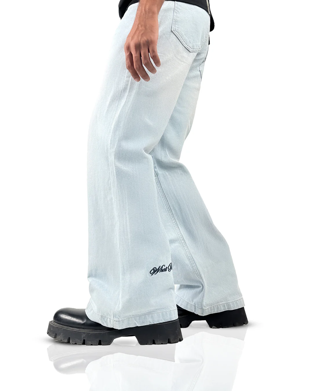 Blue Wide Flared Jeans - Image 9