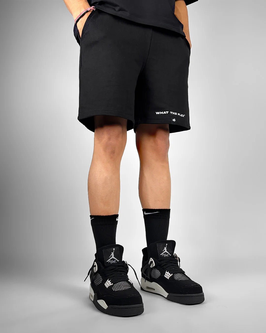 Classic Black Cotton Shorts - Image 2