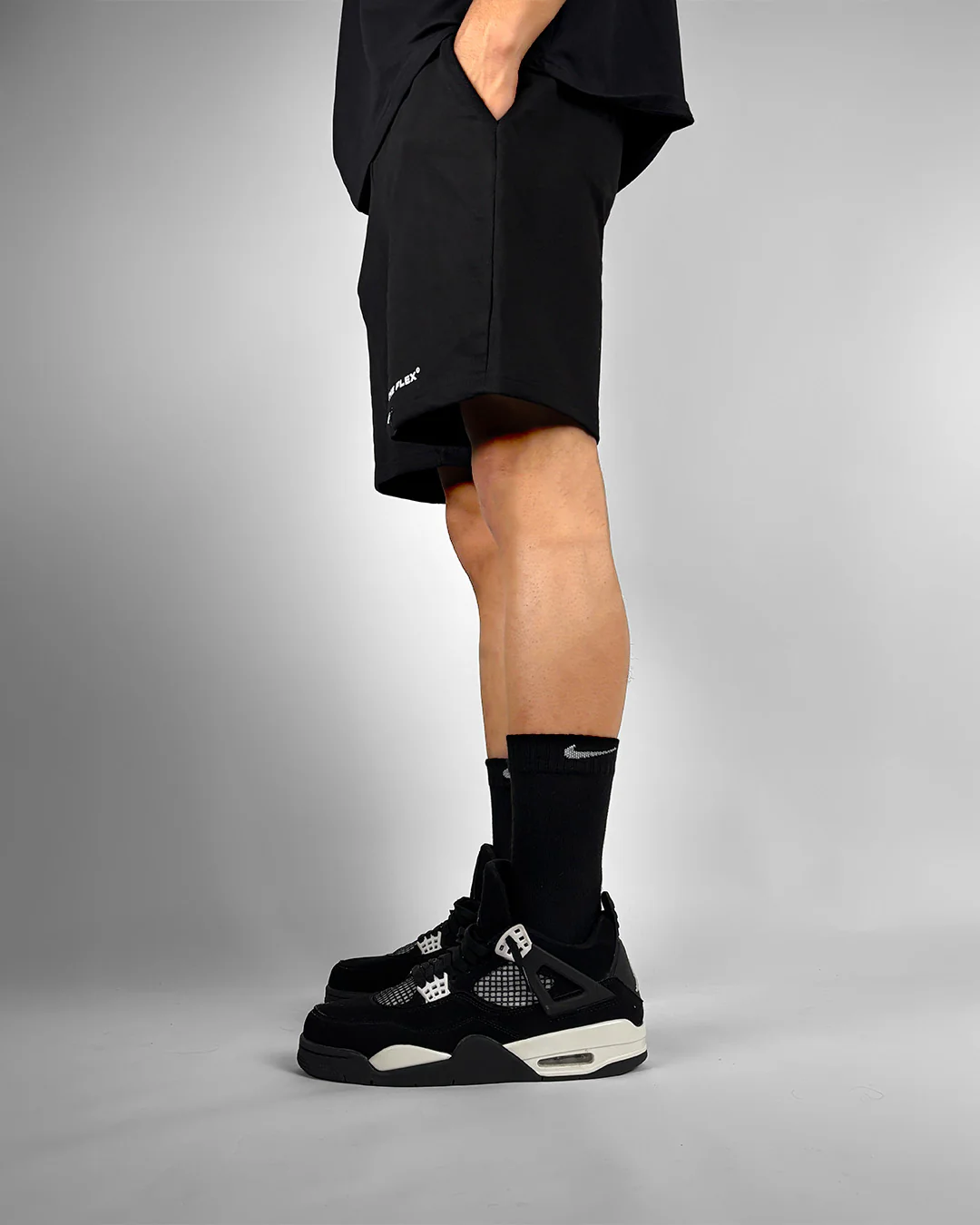 Classic Black Cotton Shorts - Image 3