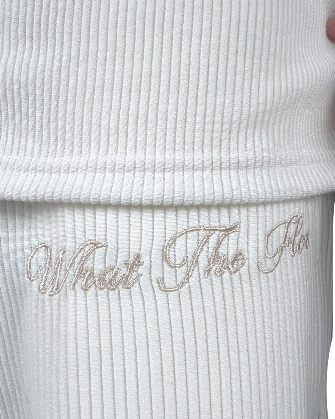 Cream Ribbed Pants - Image 5