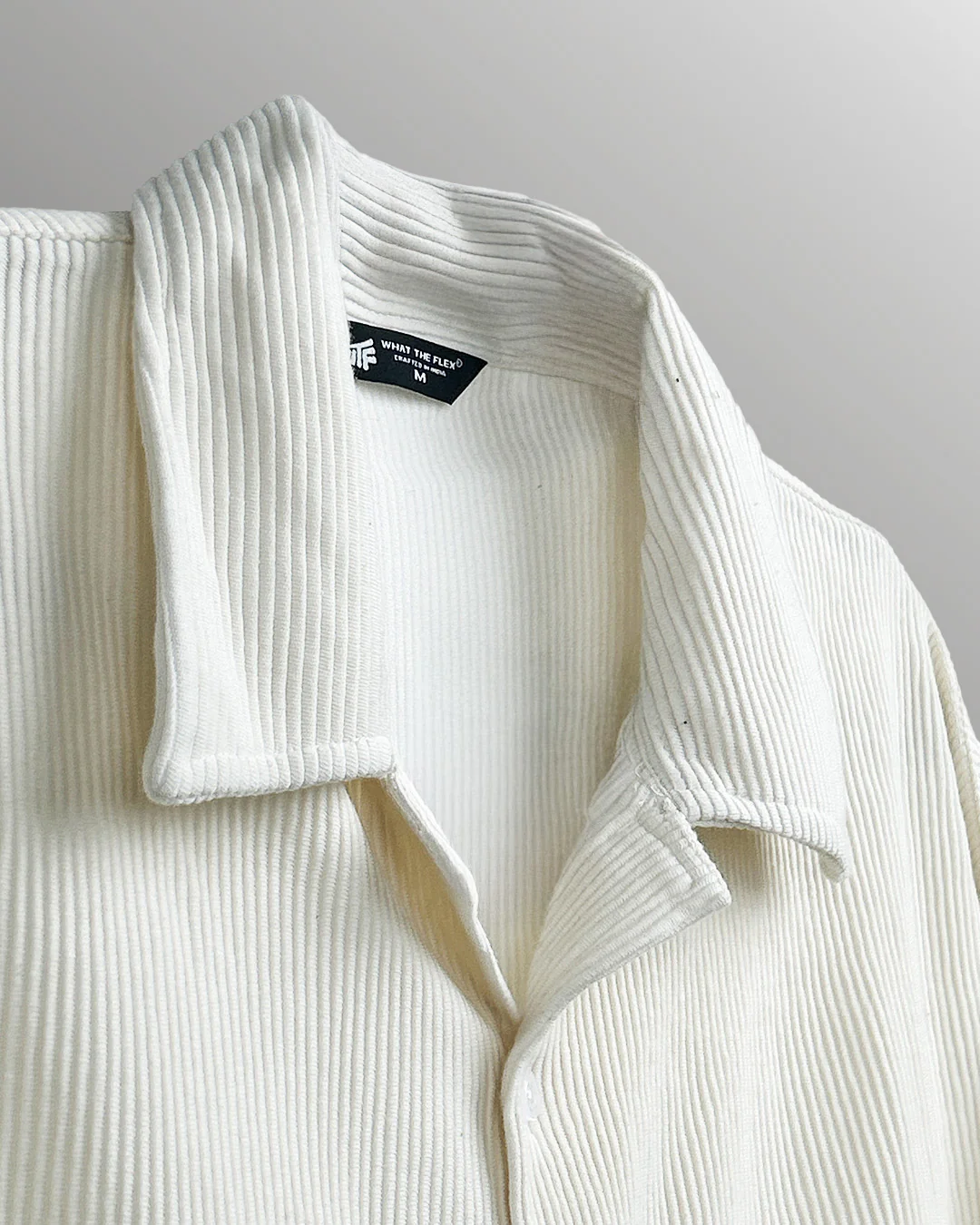 Cream Ribbed Shirt - Image 6