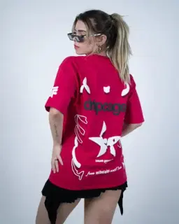 Dripcage Pink Heavyweight T-shirt - Image 3