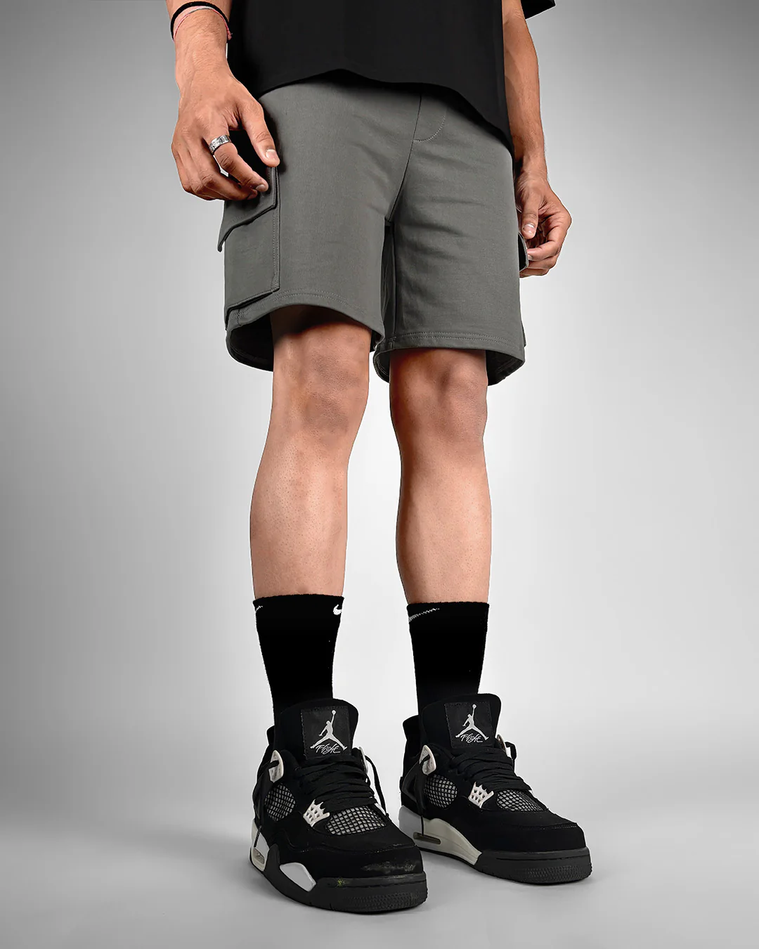 Dropzone Grey Cotton Shorts - Image 3