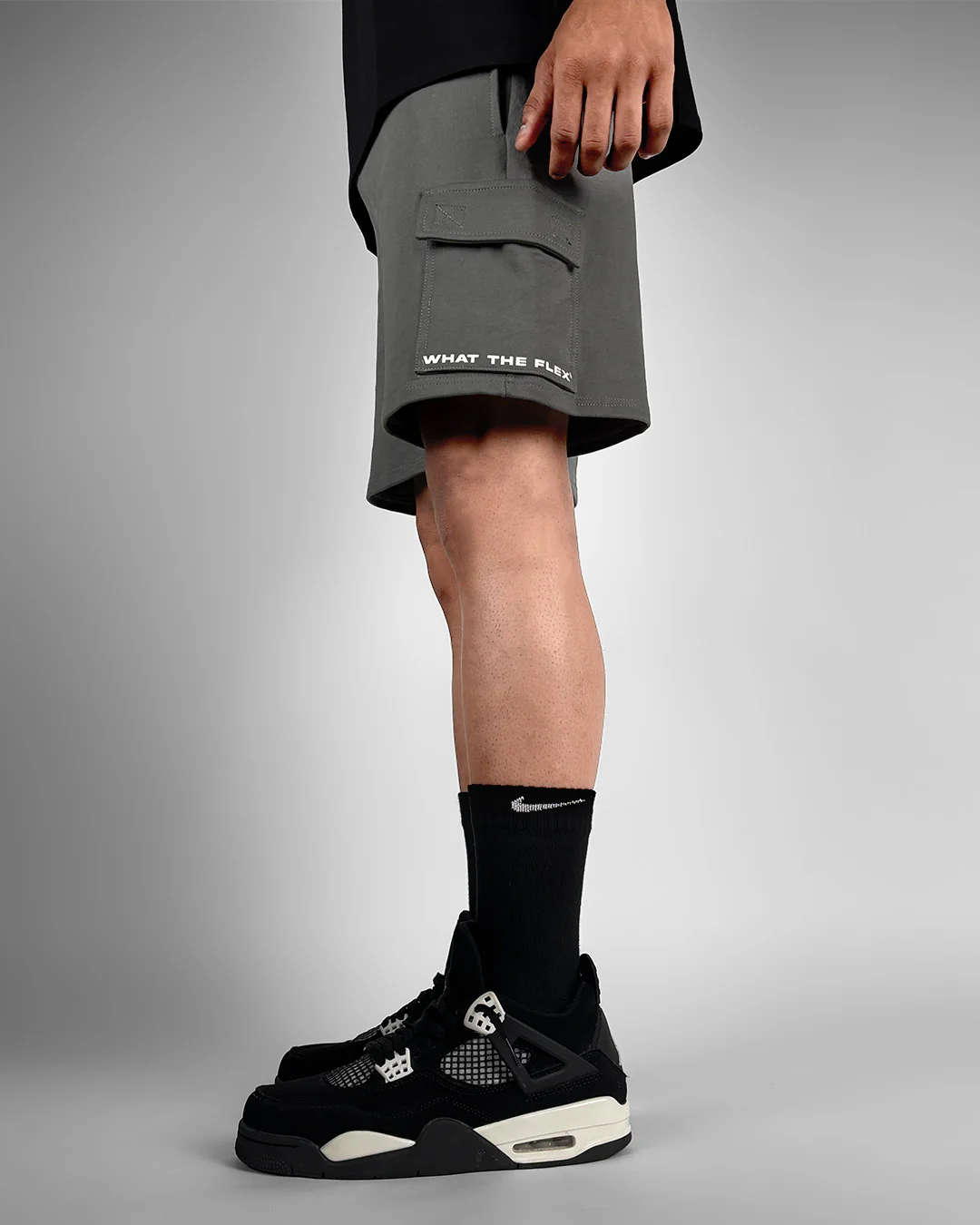 Dropzone Grey Cotton Shorts - Image 4