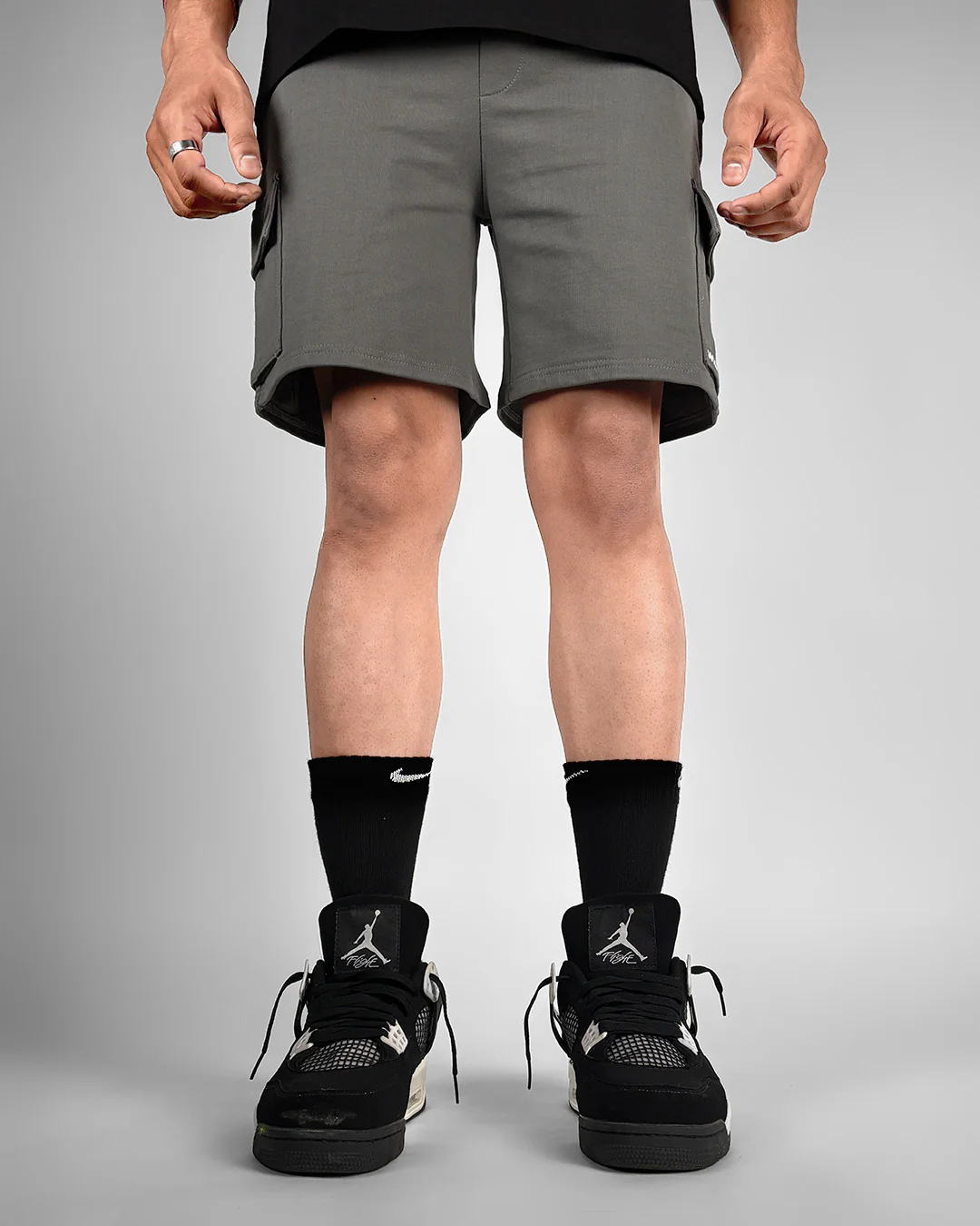 Dropzone Grey Cotton Shorts - Image 5