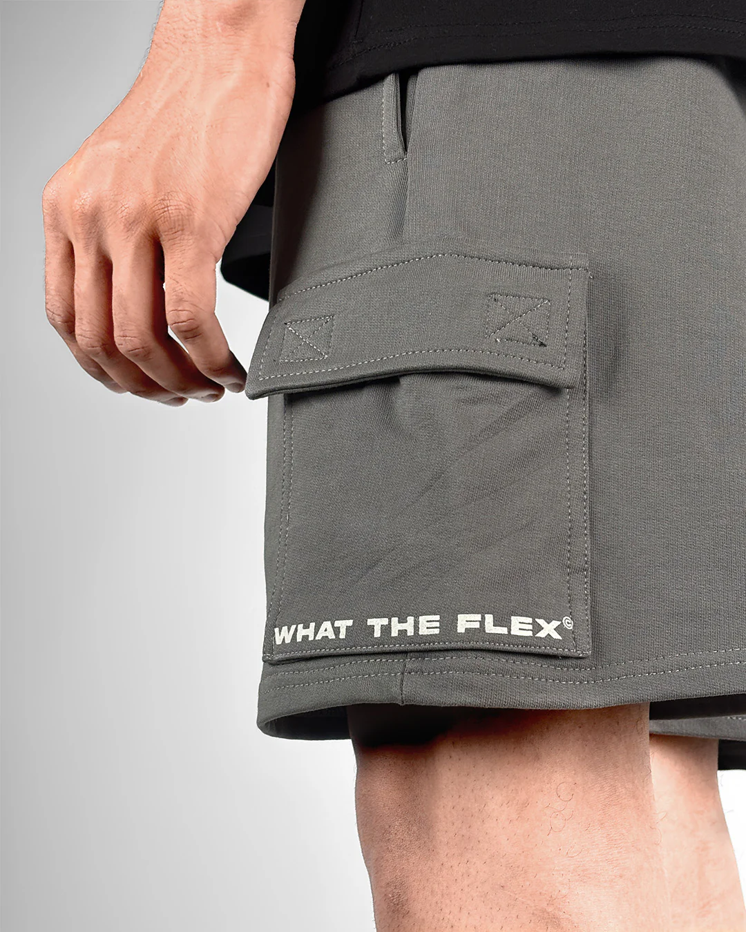 Dropzone Grey Cotton Shorts - Image 6