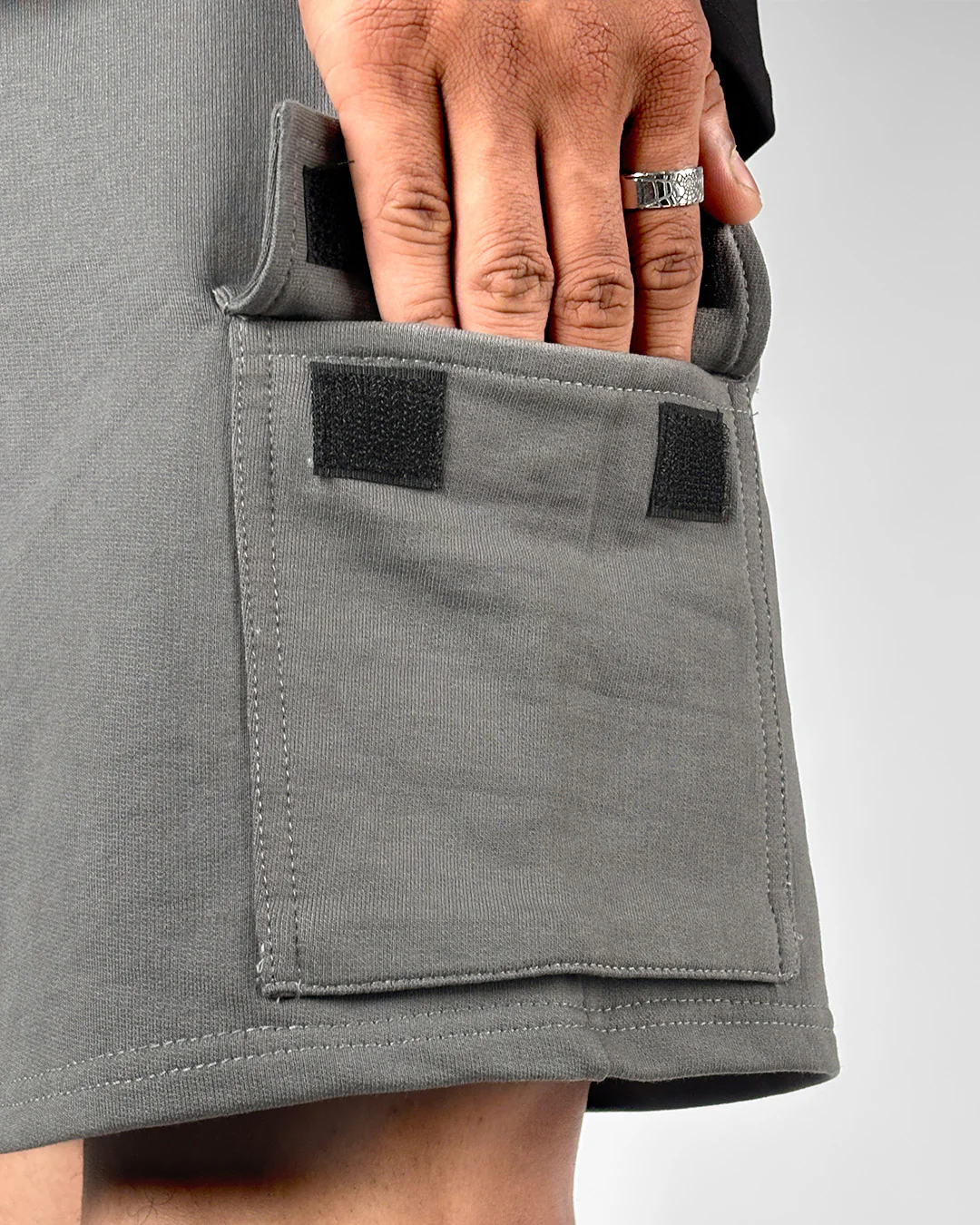 Dropzone Grey Cotton Shorts - Image 7