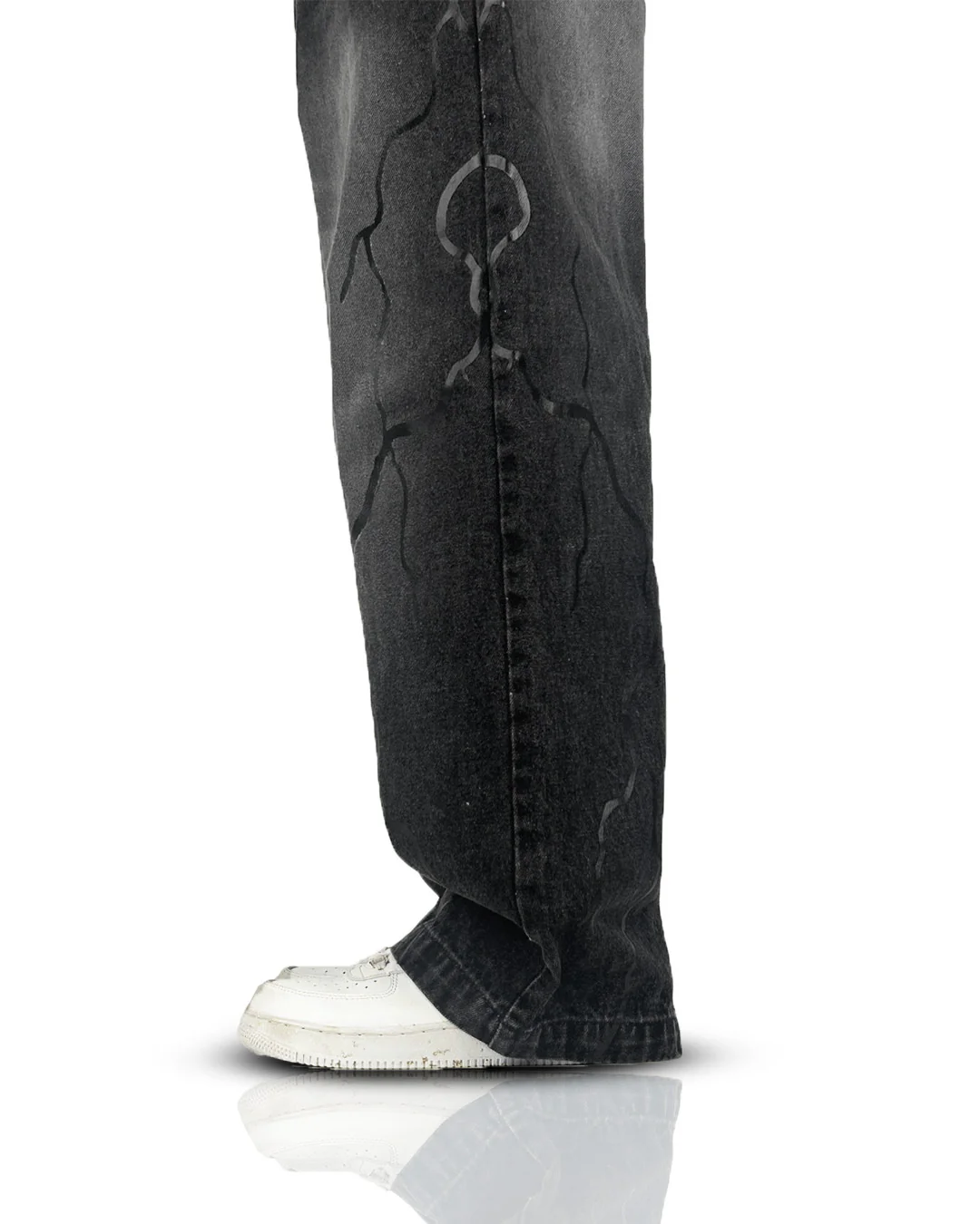 Electric Black Baggy Jeans - Image 9
