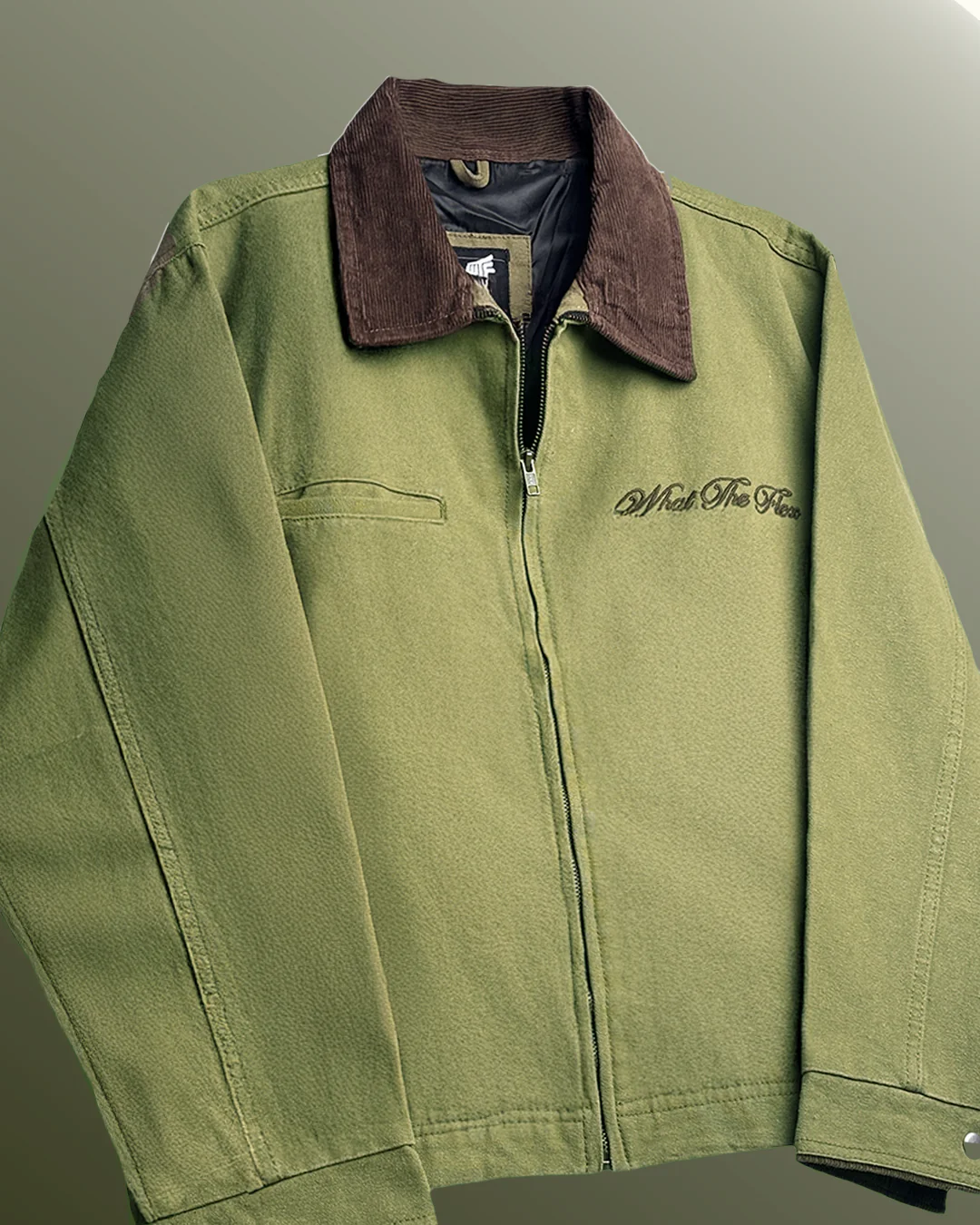 Elite Olive Denim Cord Jacket - Image 4