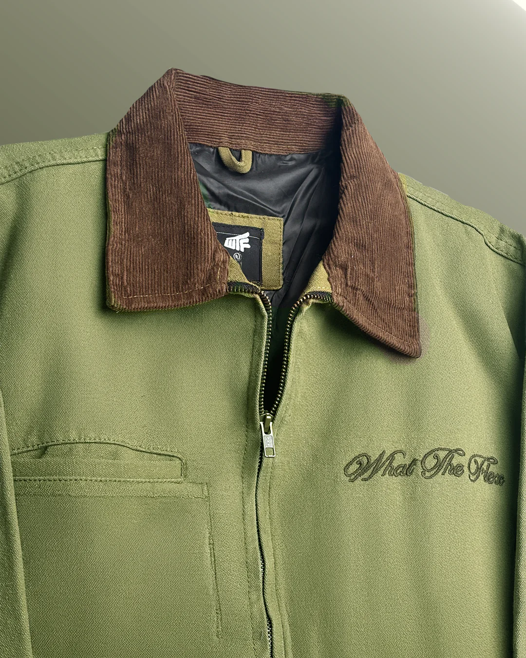 Elite Olive Denim Cord Jacket - Image 6