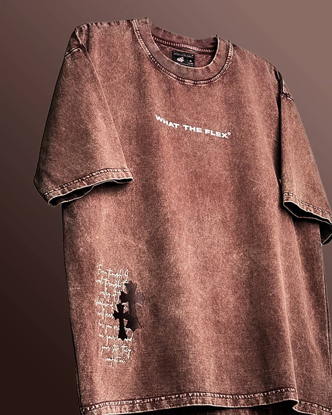 Fallen Fate Brown Acid Wash T-Shirt - Image 5