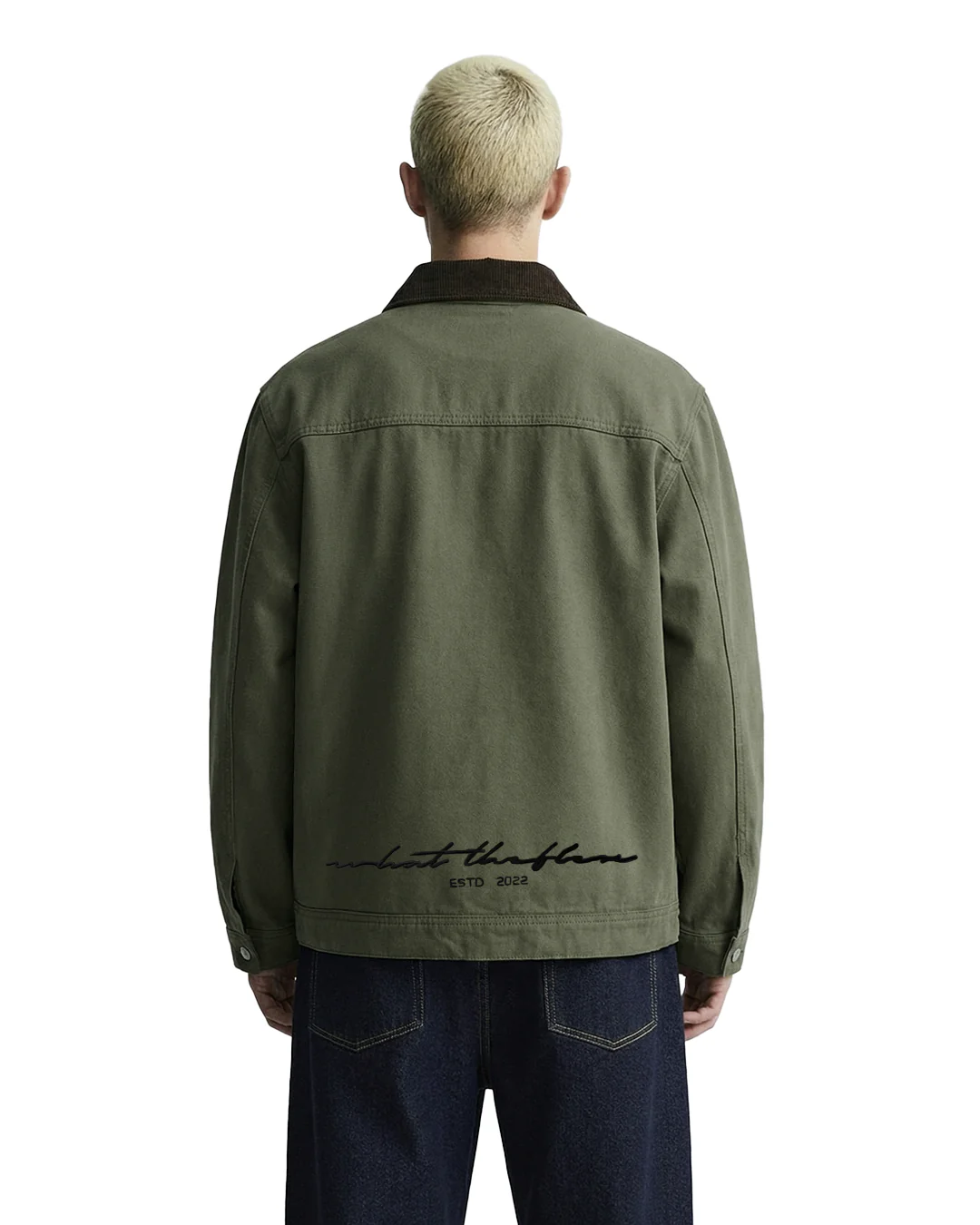 Forest Olive Denim Cord Jacket - Image 2